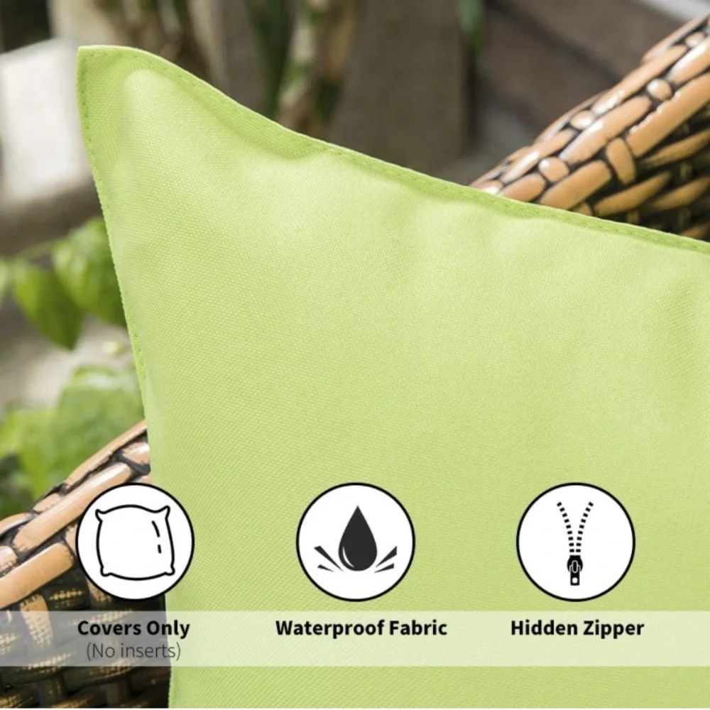 Luxury Home | Oversized Neon Green Outdoor Water Resistant Throw Pillow Covers